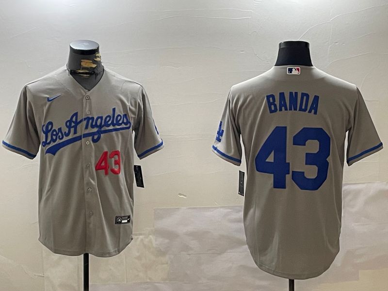 Men Los Angeles Dodgers #43 Banda Grey Game 2024 Nike MLB Jersey style 12093